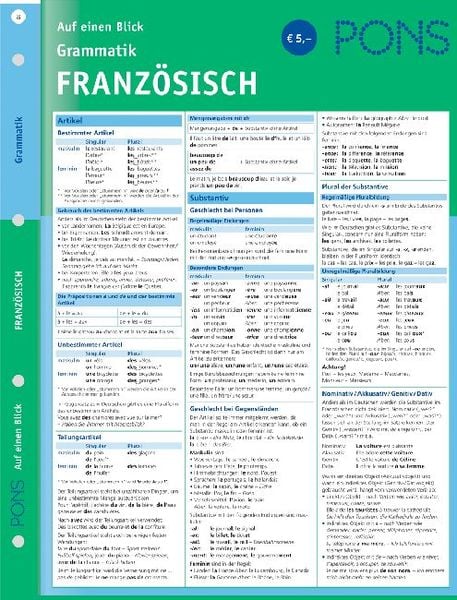 Produktbild: PONS Grammatik auf einen Blick. Franz&ouml;sisch