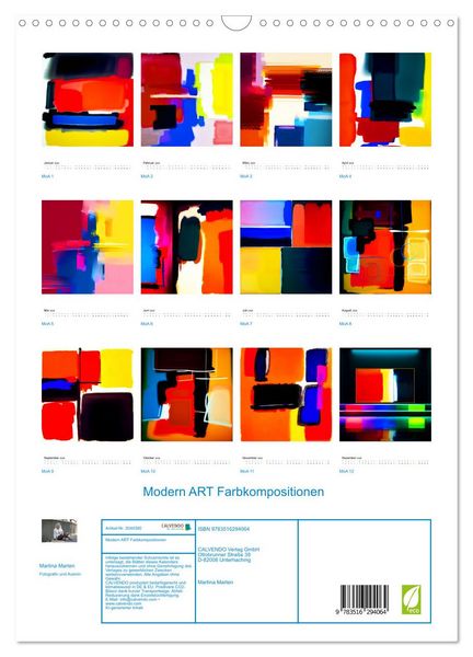 Produktbild: Modern ART Farbkompositionen (Wandkalender 2026 DIN A3 hoch), CALVENDO Monatskalender