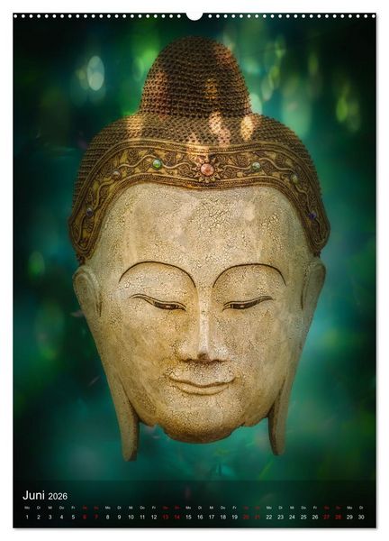 Produktbild: Die Welt mit Buddha (hochwertiger Premium Wandkalender 2026 DIN A2 hoch), Kunstdruck in Hochglanz