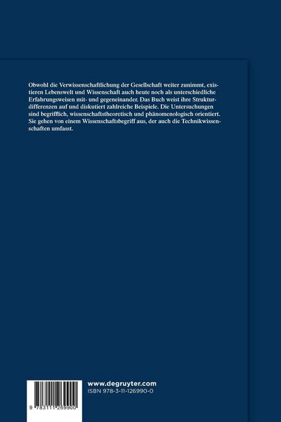 Produktbild: Lebenswelt und Wissenschaft