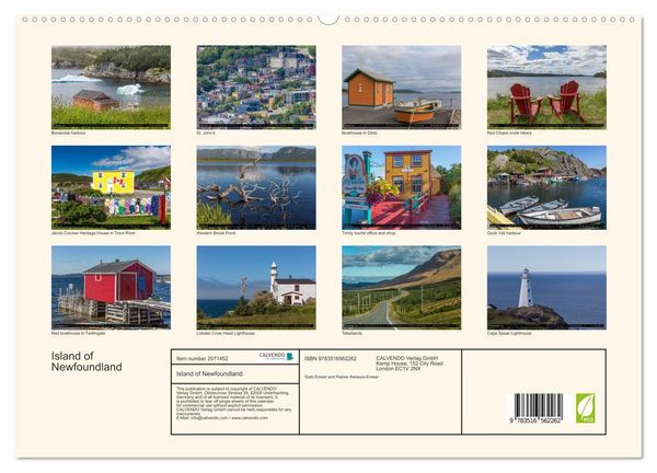 Produktbild: Island of Newfoundland (High Quality Premium Wall Calendar 2026 DIN A2 landscape),CALVENDO 12 Month Wall Calendar