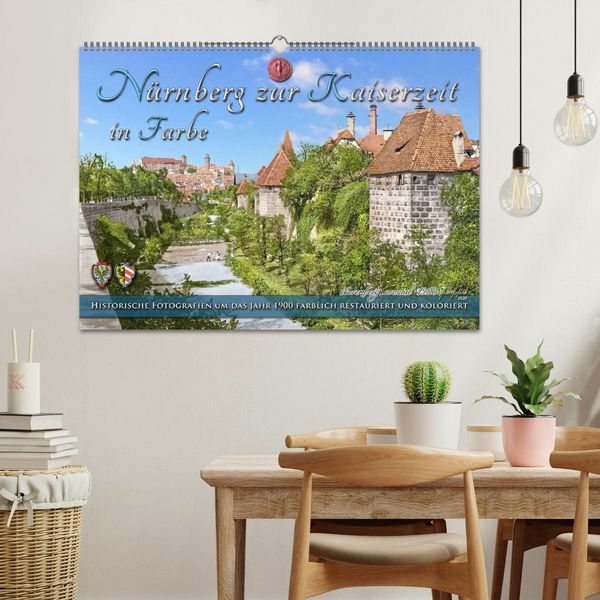 Produktbild: N&uuml;rnberg zur Kaiserzeit in Farbe - Fotos neu restauriert und koloriert (Wandkalender 2026 DIN A2 quer), CALVENDO Monatskalender