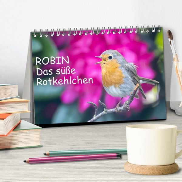 Produktbild: Robin, das s&uuml;&szlig;e Rotkehlchen (Tischkalender 2027 DIN A5 quer), CALVENDO Monatskalender
