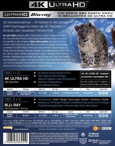 Produktbild: Planet Erde II: Eine Erde - viele Welten (4K Ultra HD) (2 BR4K) (+2 BRs)