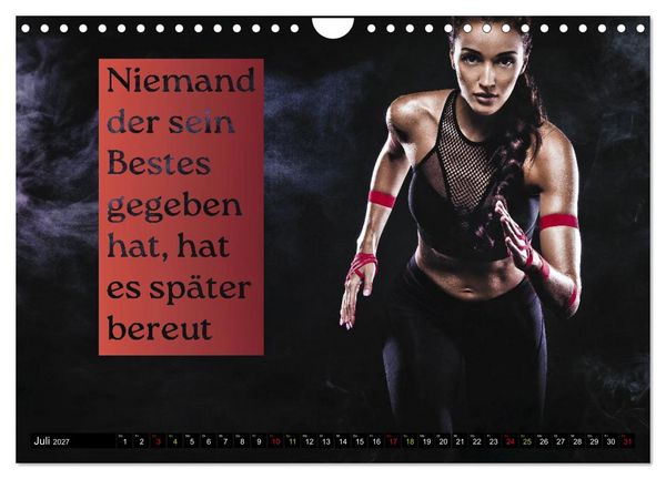 Produktbild: St&auml;rker als gestern &ndash; Sportliche Motivation in Bildern und Spr&uuml;chen (Wandkalender 2027 DIN A4 quer), CALVENDO Monatskalender
