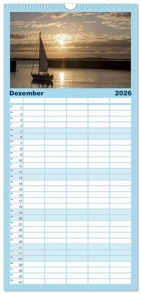Produktbild: Familienplaner 2026 - Helgoland - idyllische Nordseeinsel mit 5 Spalten (Wandkalender, 21 x 45 cm) CALVENDO