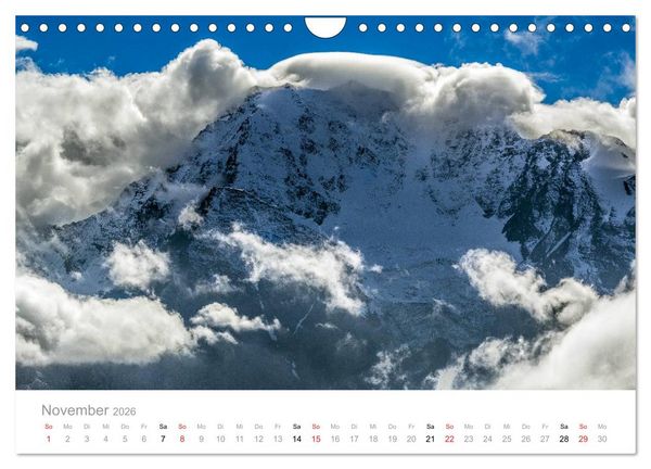 Produktbild: Walliser Alpen &ndash; Europas &raquo;kleiner&laquo; Himalaya (Wandkalender 2026 DIN A4 quer), CALVENDO Monatskalender