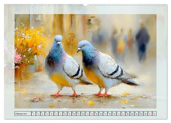 Produktbild: Tauben. Urbane Lebensk&uuml;nstler (hochwertiger Premium Wandkalender 2027 DIN A2 quer), Kunstdruck in Hochglanz