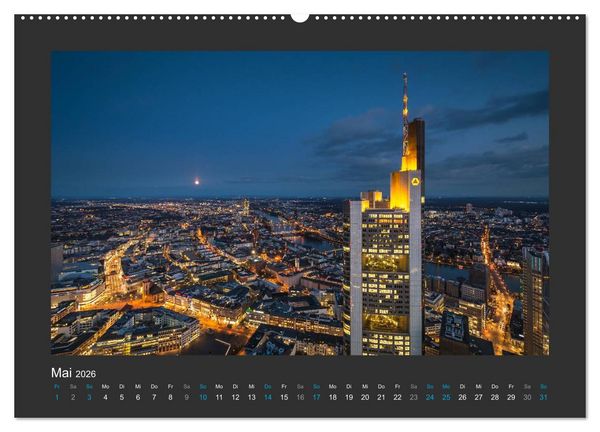Produktbild: FRANKFURT - Nachtlichter 2026 (Wandkalender 2026 DIN A2 quer), CALVENDO Monatskalender