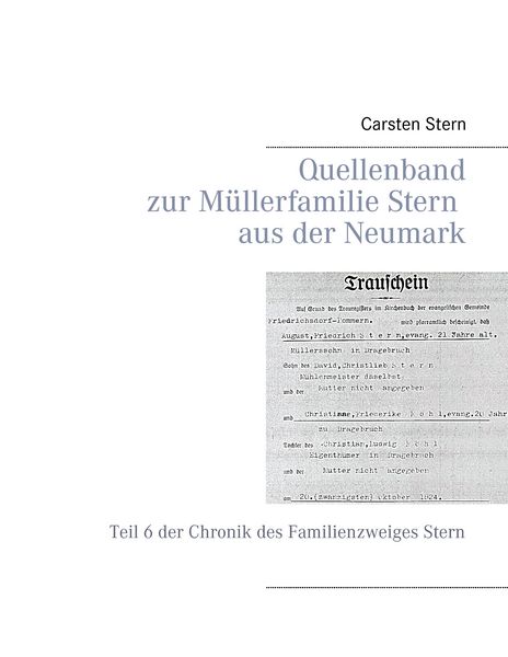 Produktbild: Quellenband zur M&uuml;llerfamilie Stern aus der Neumark