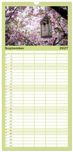 Produktbild: Familienplaner 2027 - Fr&uuml;hlingsbl&uuml;her - Farbenpracht nach dem Winter mit 5 Spalten (Wandkalender, 21 x 45 cm) CALVENDO