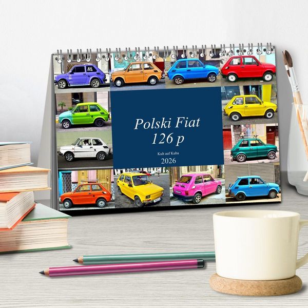 Produktbild: Polski Fiat 126p - Kult auf Kuba (Tischkalender 2026 DIN A5 quer), CALVENDO Monatskalender