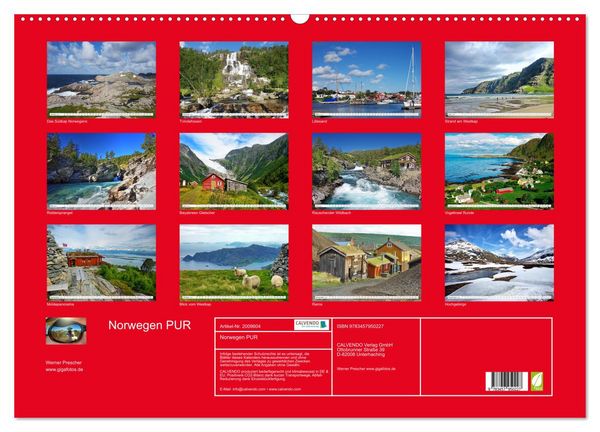 Produktbild: Norwegen PUR (Wandkalender 2026 DIN A2 quer), CALVENDO Monatskalender