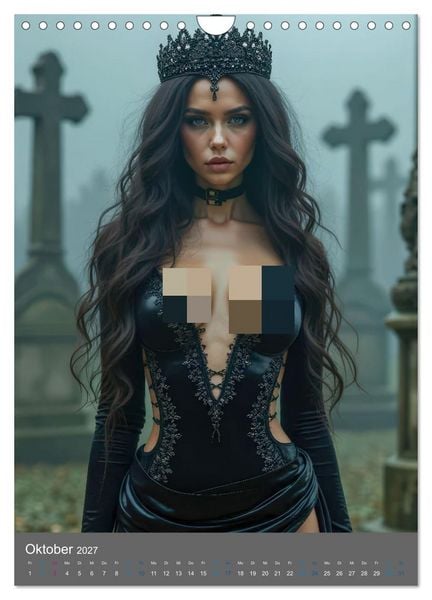 Produktbild: Gothic Dessous Fantasien (Wandkalender 2027 DIN A4 hoch), CALVENDO Monatskalender