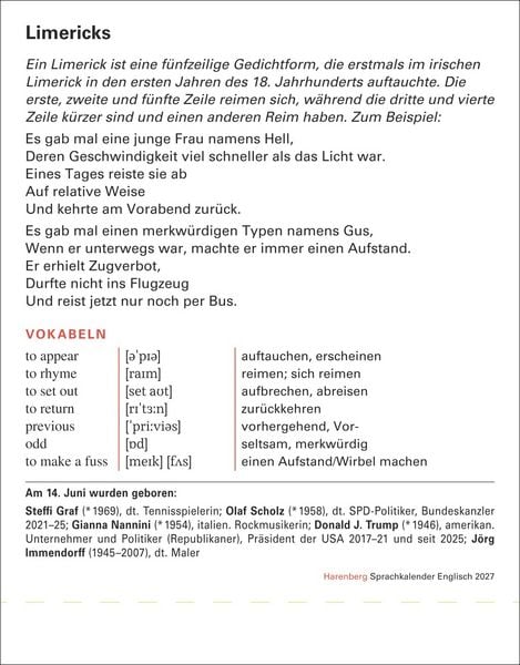 Produktbild: Englisch Sprachkalender 2027 - Englisch lernen leicht gemacht - Tagesabrei&szlig;kalender