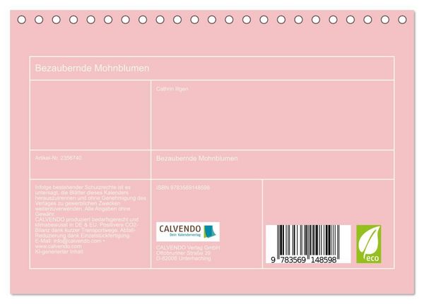 Produktbild: Bezaubernde Mohnblumen (Tischkalender 2027 DIN A5 quer), CALVENDO Monatskalender