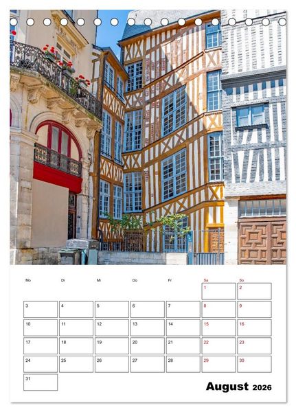 Produktbild: Normandie - Reiseplaner (Tischkalender 2026 DIN A5 hoch), CALVENDO Monatskalender