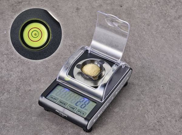 Produktbild: VOLTCRAFT PS-50 Pr&auml;zisionswaage W&auml;gebereich (max.) 50 g Ablesbarkeit 0.001 g batteriebetrieben, &uuml;ber USB Schwarz