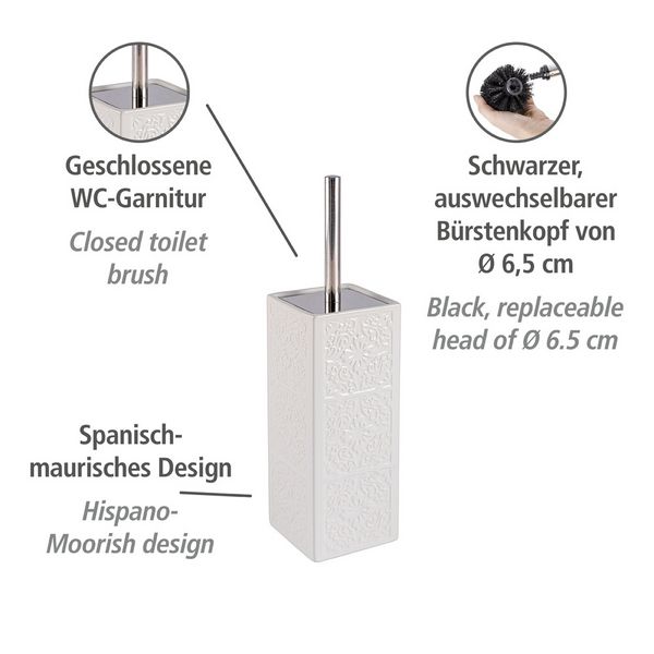 Produktbild: WC-Garnitur Mod. Cordoba Wei&szlig; Keramik, mit spanischen Ornamenten