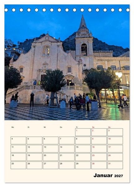 Produktbild: Taormina - &Auml;tna, Meer und antike Steine (Tischkalender 2027 DIN A5 hoch), CALVENDO Monatskalender