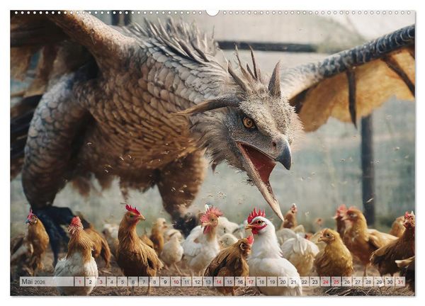 Produktbild: Drachen - Herrscher der Welt (hochwertiger Premium Wandkalender 2026 DIN A2 quer), Kunstdruck in Hochglanz
