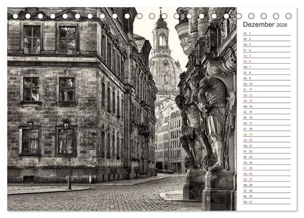 Produktbild: Dresden Schwarz-Wei&szlig; (Tischkalender 2026 DIN A5 quer), CALVENDO Monatskalender