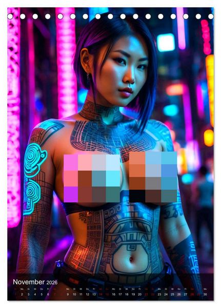 Produktbild: Tattoo Queens Asien (Tischkalender 2026 DIN A5 hoch), CALVENDO Monatskalender