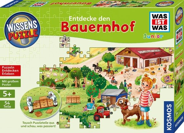 WAS IST WAS Junior Wissenspuzzle - Bauernhof 80 Teile