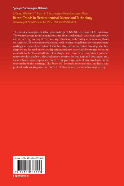 Produktbild: Recent Trends in Electrochemical Science and Technology