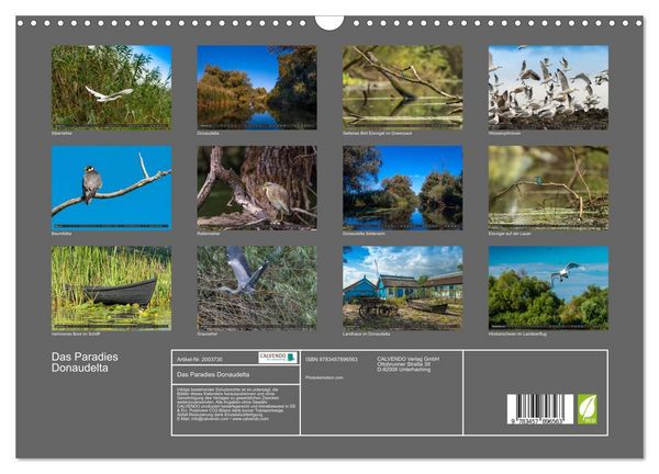 Produktbild: Das Paradies Donaudelta (Wandkalender 2026 DIN A3 quer), CALVENDO Monatskalender