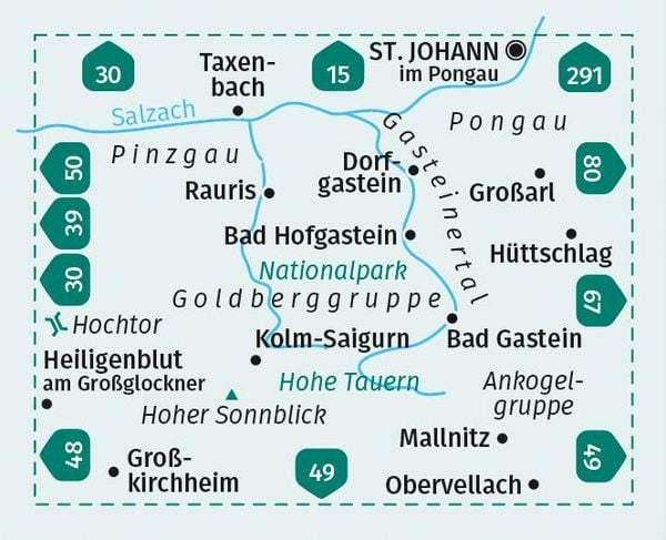 Produktbild: KOMPASS Wanderkarte 40 Gasteinertal, Goldberggruppe, Nationalpark Hohe Tauern 1:50.000