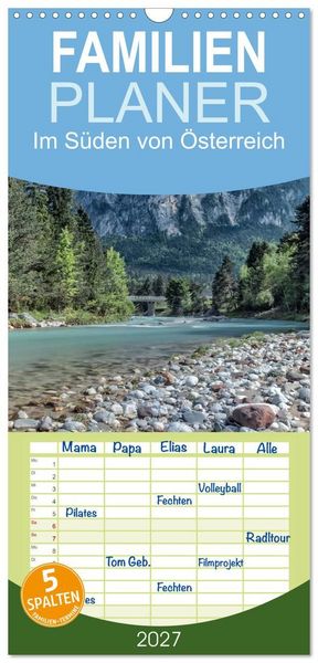 Produktbild: Familienplaner 2027 - Im S&uuml;den von &Ouml;sterreich mit 5 Spalten (Wandkalender, 21 x 45 cm) CALVENDO
