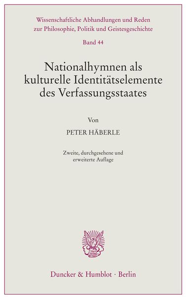 Produktbild: Nationalhymnen als kulturelle Identit&auml;tselemente des Verfassungsstaates.