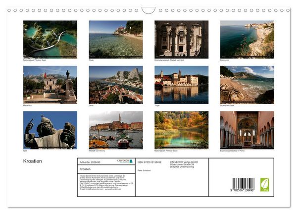 Produktbild: Kroatien (Wandkalender 2026 DIN A3 quer), CALVENDO Monatskalender