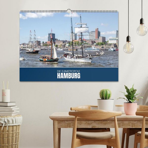 Produktbild: Die Elbmetropole Hamburg (Wandkalender 2026 DIN A2 quer), CALVENDO Monatskalender