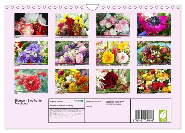 Produktbild: Blumen - Eine bunte Mischung (Wandkalender 2026 DIN A4 quer), CALVENDO Monatskalender