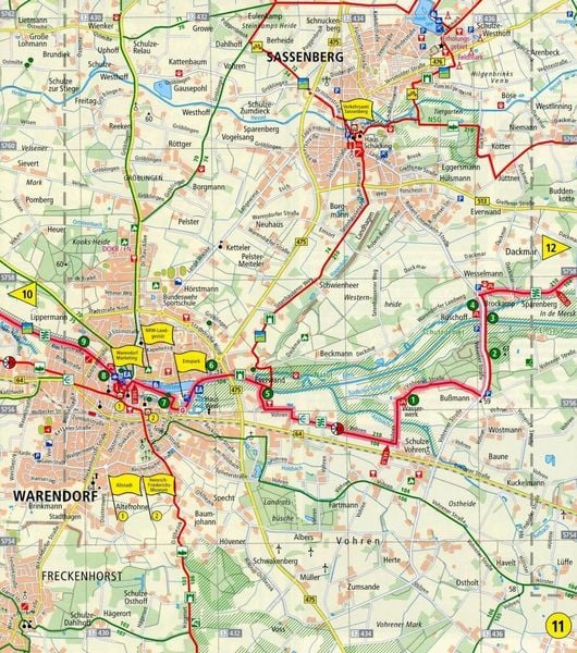 Produktbild: Publicpress Leporello Radtourenkarte Werse-Ems-Radweg 1:50.000