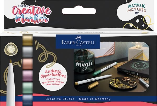 Produktbild: Faber-Castell Goldfaber Creative Marker Metallic 1.5, 6er Etui, Metallic Moments