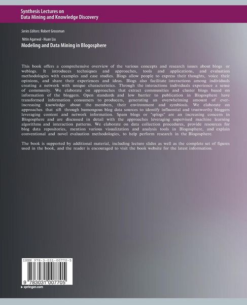 Produktbild: Modeling and Data Mining in Blogosphere