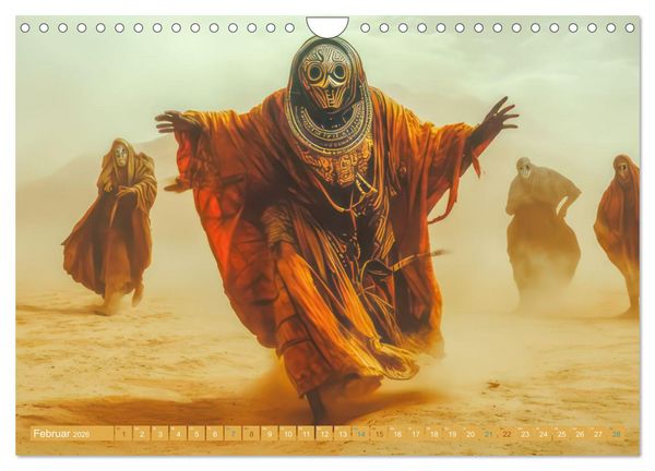 Produktbild: W&uuml;stenmusikanten und W&uuml;stent&auml;nzer - Surreale Impressionen (Wandkalender 2026 DIN A4 quer), CALVENDO Monatskalender