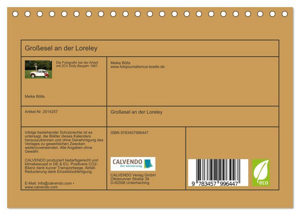 Produktbild: Gro&szlig;esel an der Loreley (Tischkalender 2026 DIN A5 quer), CALVENDO Monatskalender
