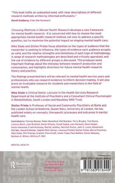 Produktbild: Choosing Methods in Mental Health Research