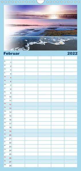 Produktbild: Familienplaner K&uuml;stenstreifen an der Nordsee (Wandkalender 2022 , 21 cm x 45 cm, hoch)