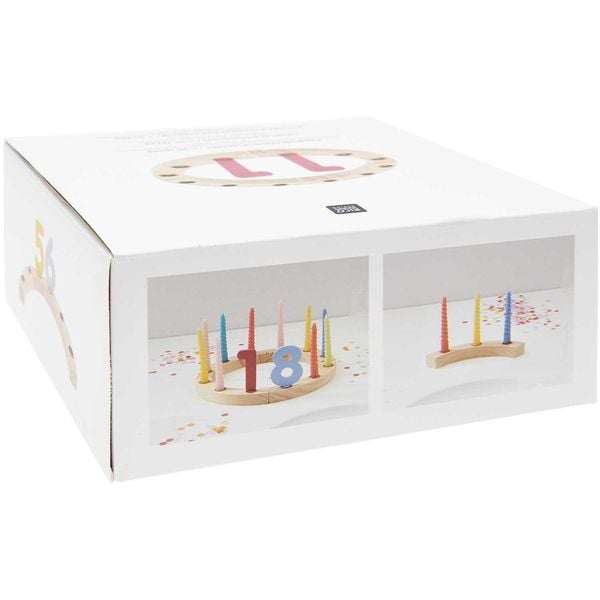 Produktbild: Premium Set Holzring aus Kiefernholz mit Holzzahlen, bunt