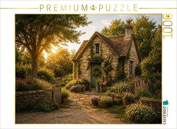 CALVENDO Puzzle Frühling vor der alten Tür | 1000 Teile Lege-Größe 64x48cm Foto-Puzzle für glückliche Stunden