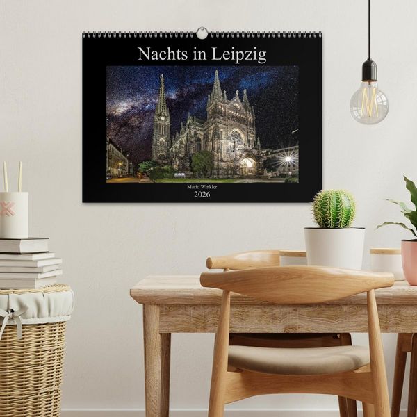 Produktbild: Nachts in Leipzig (Wandkalender 2026 DIN A3 quer), CALVENDO Monatskalender