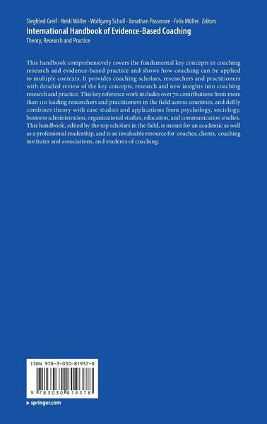 Produktbild: International Handbook of Evidence-Based Coaching
