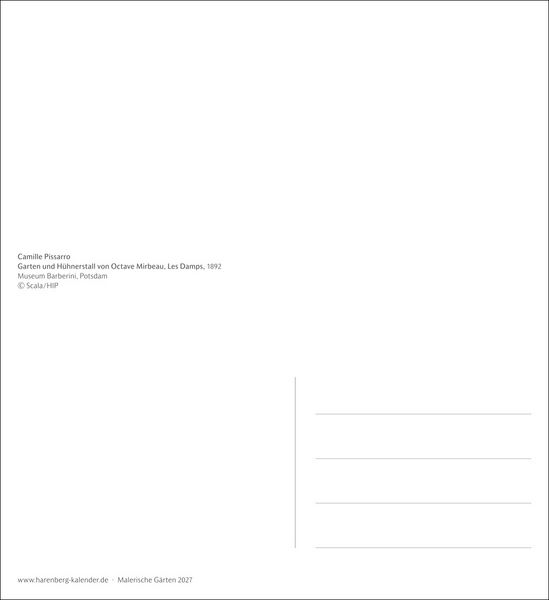 Produktbild: Malerische G&auml;rten Postkartenkalender 2027 - Kalender mit 53 Kunstpostkarten