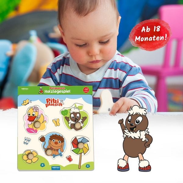 Produktbild: Tr&ouml;tsch Pittiplatsch Holzlegespiel