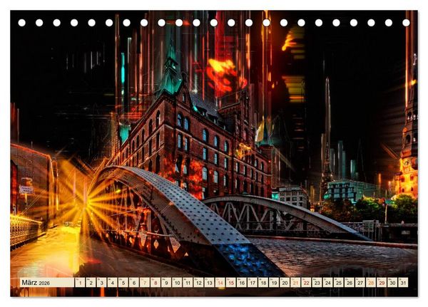 Produktbild: Hamburg abstrakt (Tischkalender 2026 DIN A5 quer), CALVENDO Monatskalender